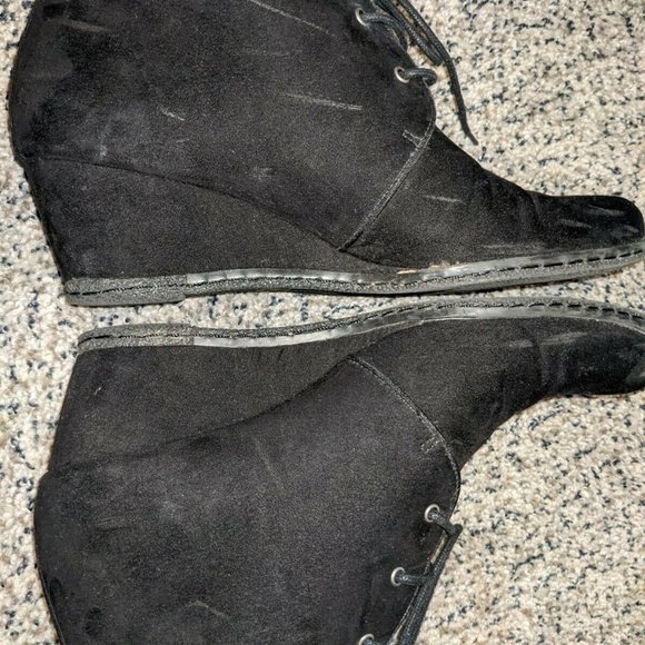 Franco Sarto Annabelle Black Faux Suede Short Bootie Boot Shoes 7 1/2 - Picture 3 of 6